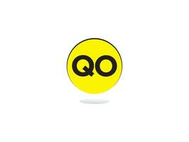 minimalistisch qo Brief Logo Kreis, einzigartig qo Logo Symbol Vektor