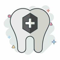 ikon fluorid. relaterad till tandläkare symbol. komisk stil. enkel design redigerbar. enkel illustration vektor
