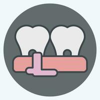 Symbol Zahnfleischentzündung. verbunden zu Zahnarzt Symbol. Farbe Kamerad Stil. einfach Design editierbar. einfach Illustration vektor