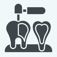 ikon endodontist. relaterad till tandläkare symbol. glyf stil. enkel design redigerbar. enkel illustration vektor