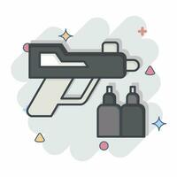 ikon pistol. relaterad till förgifta symbol. komisk stil. enkel design redigerbar. enkel illustration vektor