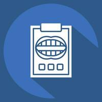 ikon dental Rapportera. relaterad till tandläkare symbol. lång skugga stil. enkel design redigerbar. enkel illustration vektor