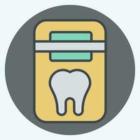 Symbol Dental Zahnseide. verbunden zu Zahnarzt Symbol. Farbe Kamerad Stil. einfach Design editierbar. einfach Illustration vektor