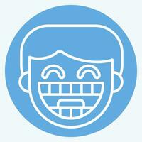 ikon dental tandställning. relaterad till tandläkare symbol. blå ögon stil. enkel design redigerbar. enkel illustration vektor