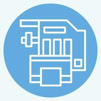 Symbol Motor Kühlung System. verbunden zu Auto Instandhaltung Symbol. Blau Augen Stil. einfach Design editierbar. einfach Illustration vektor