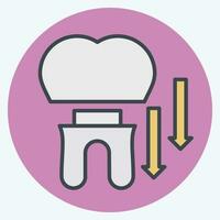 Symbol Dental Krone. verbunden zu Zahnarzt Symbol. Farbe Kamerad Stil. einfach Design editierbar. einfach Illustration vektor