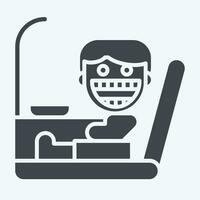 ikon tandläkare stol. relaterad till tandläkare symbol. glyf stil. enkel design redigerbar. enkel illustration vektor