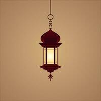 einfach islamisch dunkel braun hängend Laterne Vektor Design