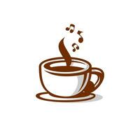 kaffe musik, en kopp av kaffe på vit bakgrund vektor