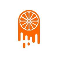 Vektor Logo von Hälfte ein Orange Frucht, Obst Logo