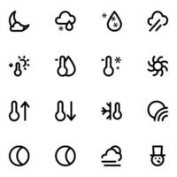 Sammlung von Wetter Fett gedruckt Linie Symbole vektor