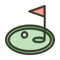 golf vektor tjock linje fylld färger ikon för personlig och kommersiell använda sig av.
