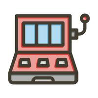 Slot Maschine Vektor dick Linie gefüllt Farben Symbol zum persönlich und kommerziell verwenden.
