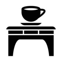 Kaffee Tabelle Vektor Glyphe Symbol zum persönlich und kommerziell verwenden.