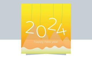 glücklich Neu Jahr 2024 Veranstaltung Hintergrund Design Vektor