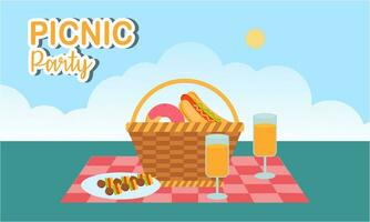 picknick fest firande scen illustration vektor