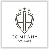 hh Logo Monogramm mit Schild gestalten isoliert schwarz Farben auf Gliederung Design Vorlage Prämie elegant Vorlage Vektor eps 10
