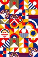 Bauhaus Muster minimal 20er Jahre geometrisch Farbe Stil vektor