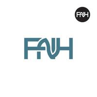 brev fnh monogram logotyp design vektor