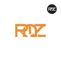 Brief rmz Monogramm Logo Design vektor