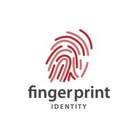 Prämie Fingerabdruck Logo, Mensch Identität Design einfach Linie Modell- Vorlage Illustration vektor