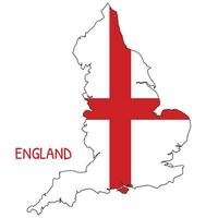 England nationell flagga formad som Land Karta vektor