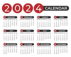 stilvoll 2024 Kalender Design Vorlage vektor