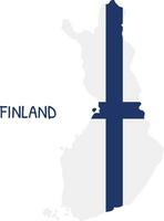 finland nationell flagga formad som Land Karta vektor