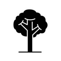 Baum Symbol. einfach solide Stil. Single Baum, Blatt, Wald, Natur Konzept. Silhouette, Glyphe Symbol. Vektor Illustration isoliert.