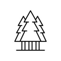 tall träd ikon. enkel översikt stil. tre träd, gran, vintergröna, skog begrepp. tunn linje symbol. vektor illustration isolerat.