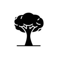 Baum Symbol. einfach solide Stil. Single Baum, Blatt, Wald, Natur Konzept. Silhouette, Glyphe Symbol. Vektor Illustration isoliert.