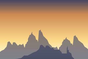 platt minimalistisk design panorama av en berg landskap lätt till förändra färger vektor