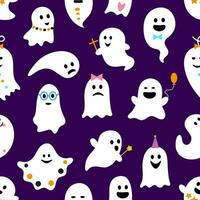 Halloween süß kawaii Geister Zeichen Muster vektor