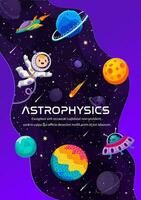 Astrophysik, sternenklar Galaxis, Kind Raumfahrer im Raum vektor