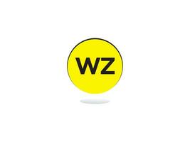 modern wz logotyp brev, första wz logotyp ikon vektor