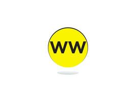 modern ww logotyp brev, första ww logotyp ikon vektor
