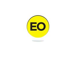 minimalistisk eo brev logotyp, unik eo färgrik logotyp för affär vektor