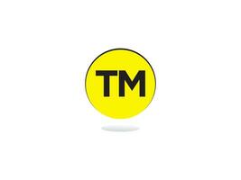 modern tm logotyp ikon, första cirkel tm logotyp brev vektor
