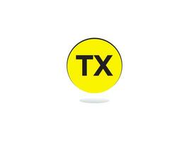 modern tx logotyp ikon, första cirkel tx logotyp brev vektor