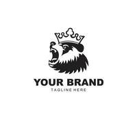 Logo von ein Bär tragen ein Krone vektor