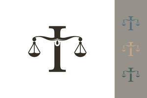rättvisa lag logotyp med brev jag logotyp design begrepp vektor