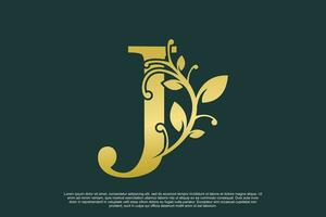 golden elegant Logo Design mit Brief j Initiale Konzept vektor