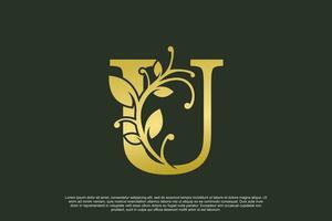 golden elegant Logo Design mit Brief u Initiale Konzept vektor