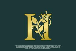 golden elegant Logo Design mit Brief h Initiale Konzept vektor