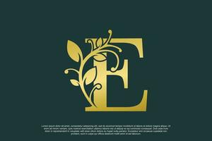 golden elegant Logo Design mit Brief e Initiale Konzept vektor