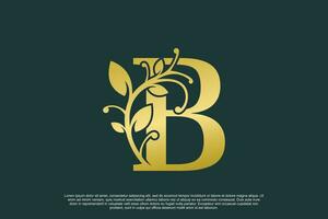 golden elegant Logo Design mit Brief b Initiale Konzept vektor