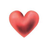 röd volumetriska hjärta tycka om den där. hand dragen vattenfärg illustration för bröllop, hjärtans dag, romantik, kort, affischer, dekorationer. isolerat objekt på en vit bakgrund. vektor