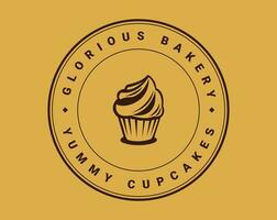 Bäckerei lecker Cupcake Vektor Logo Design