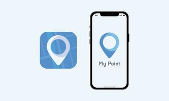 plats stift vektor mobil app logotyp design