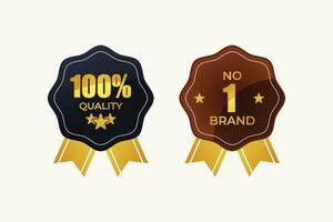 Gold Qualität und Nummer einer Marke modern Vektor Abzeichen